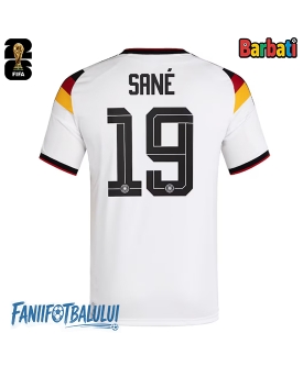 Germania Leroy Sane #19 Tricou Fotbal Replică Mondial 2026 Barbati Acasa